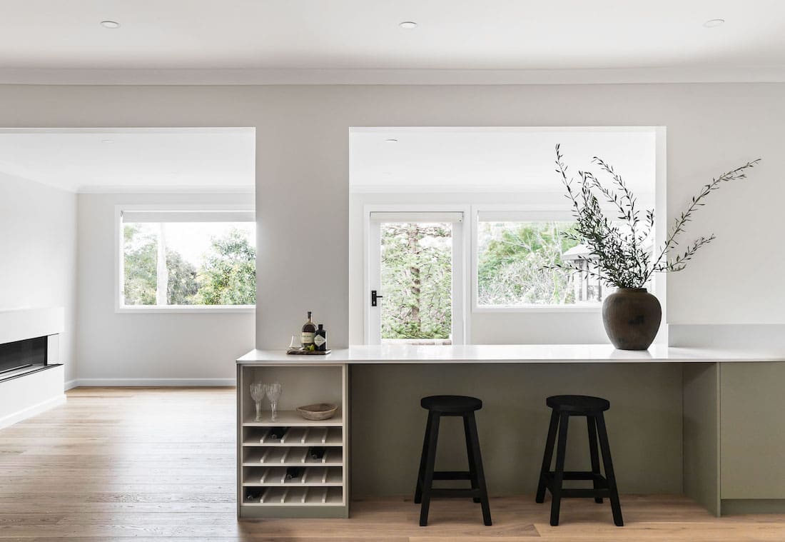 Kitchen island with built in wine storage