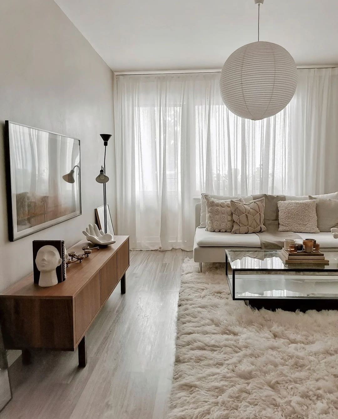 beige black white living room