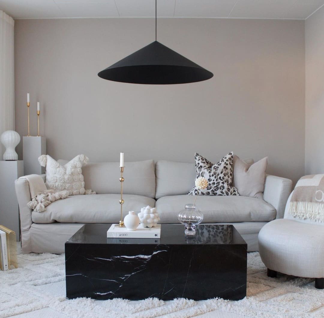 dark grey and beige living room