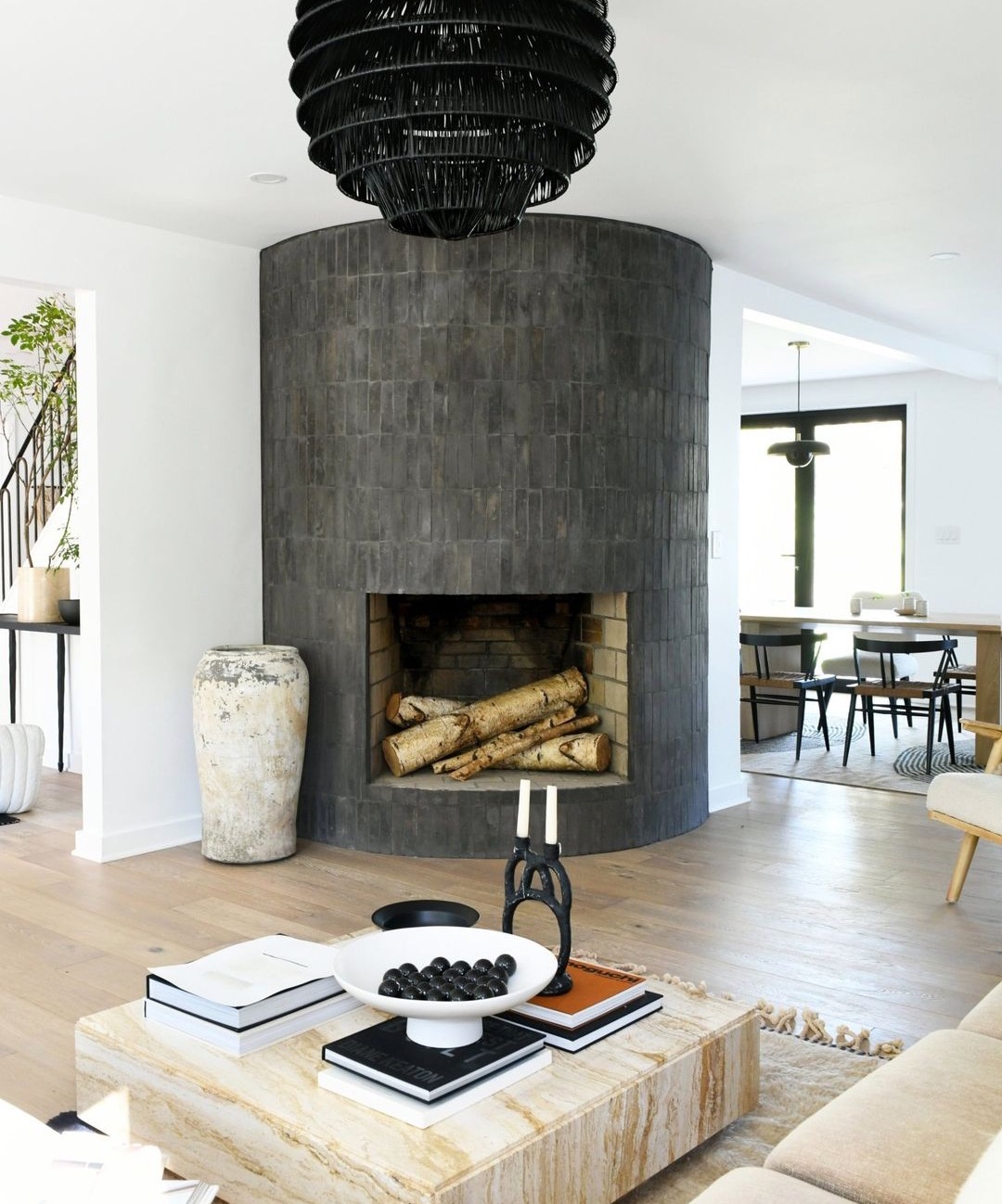 black subway tile fireplace _ cool fireplaces