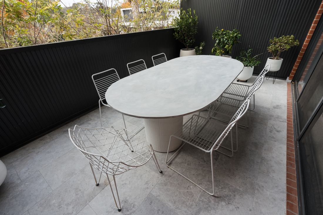 outdoor concrete top table