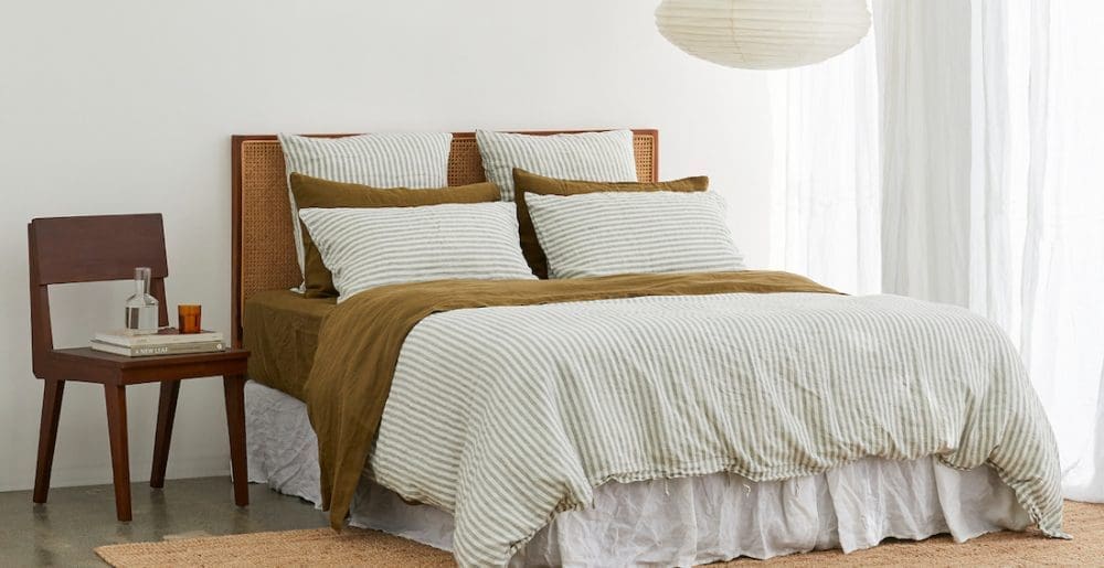 striped bed sheets _ stylish bed linens