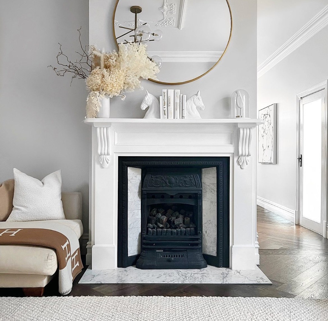 white victorian fireplace