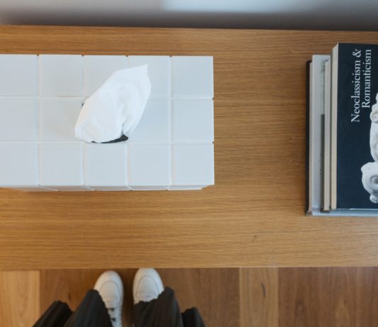 DIY square tile tissue box cover