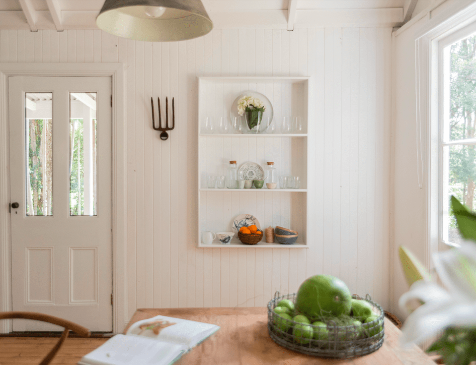 Wall shelf details at Fig Tree Villa Byron Bay