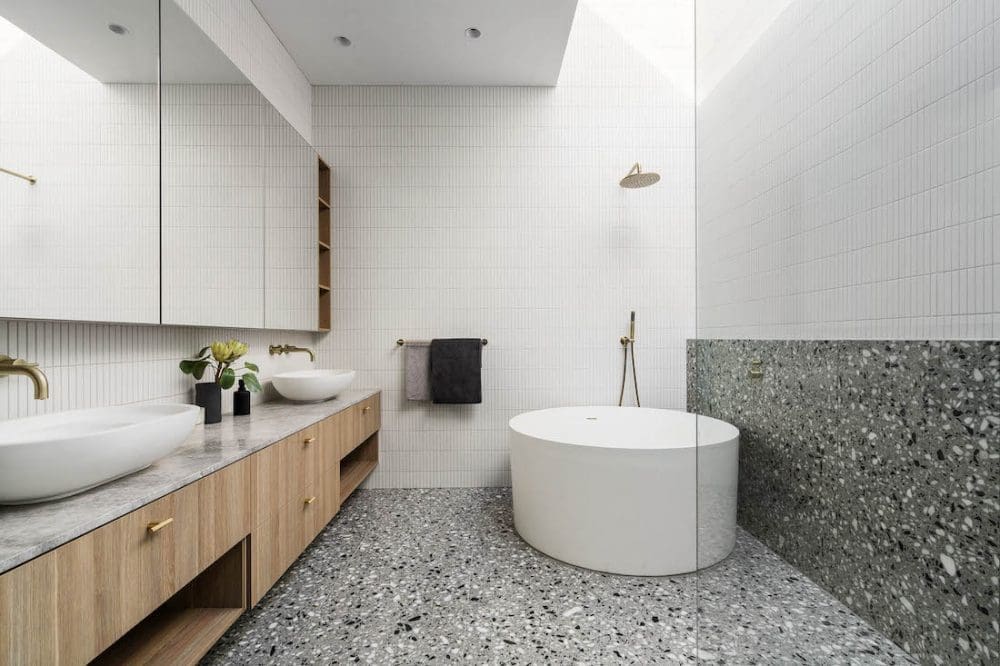 First Avenue Homes Hampton St round bath and terrazzo flooring