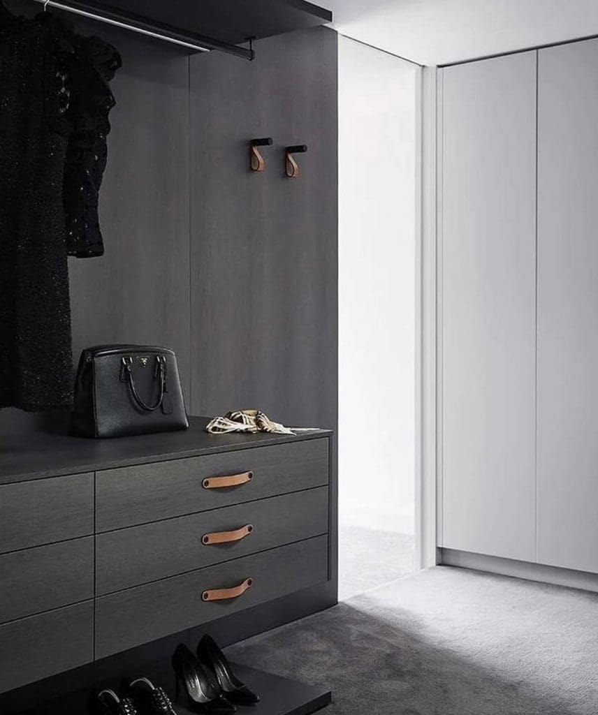 Moody dark grey wardrobe
