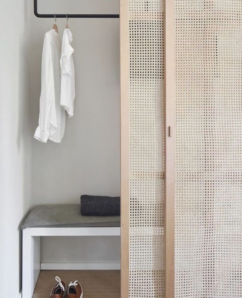 Rattan closet doors