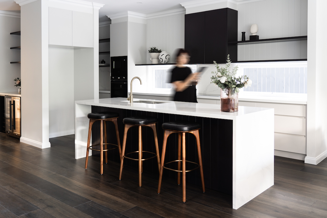black and white kitchen _ character home renovation