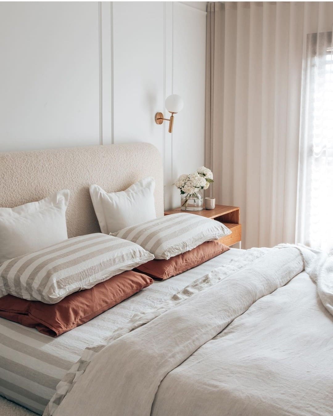 european and pillow styling _ King bed cushion styling
