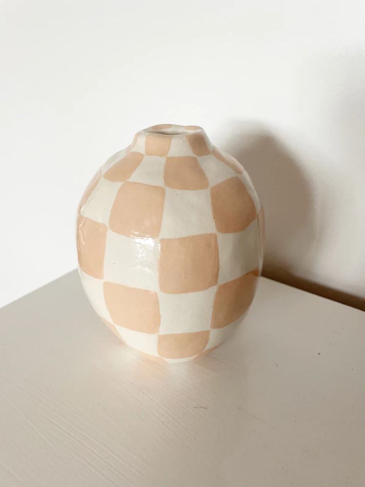 orange ceramic vase