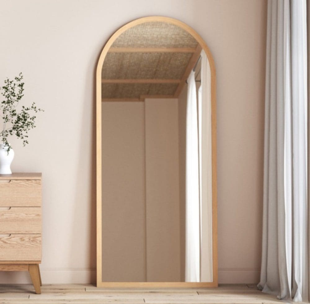 Timber arch mirror Temple & Webster