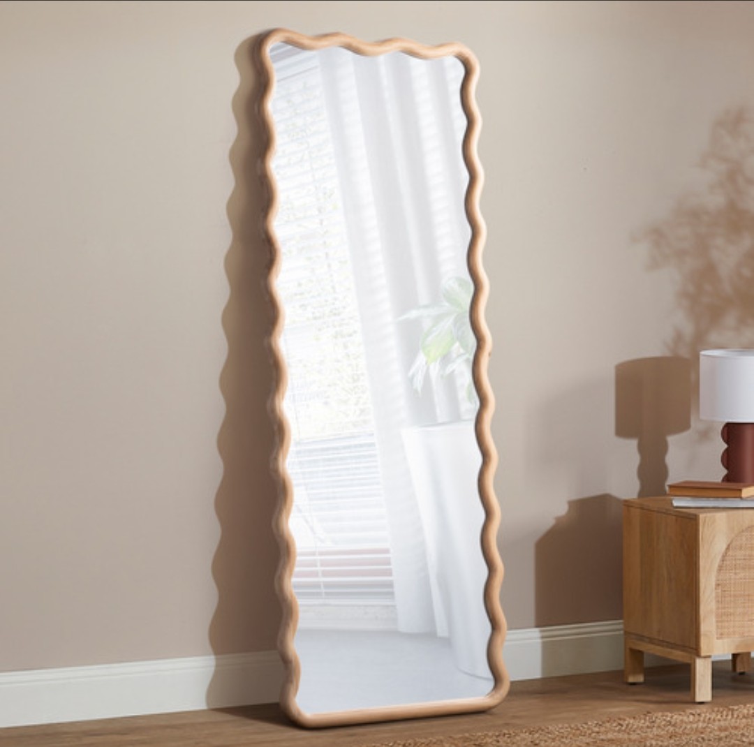 Ebba wavy timber mirror from Temple & Webster
