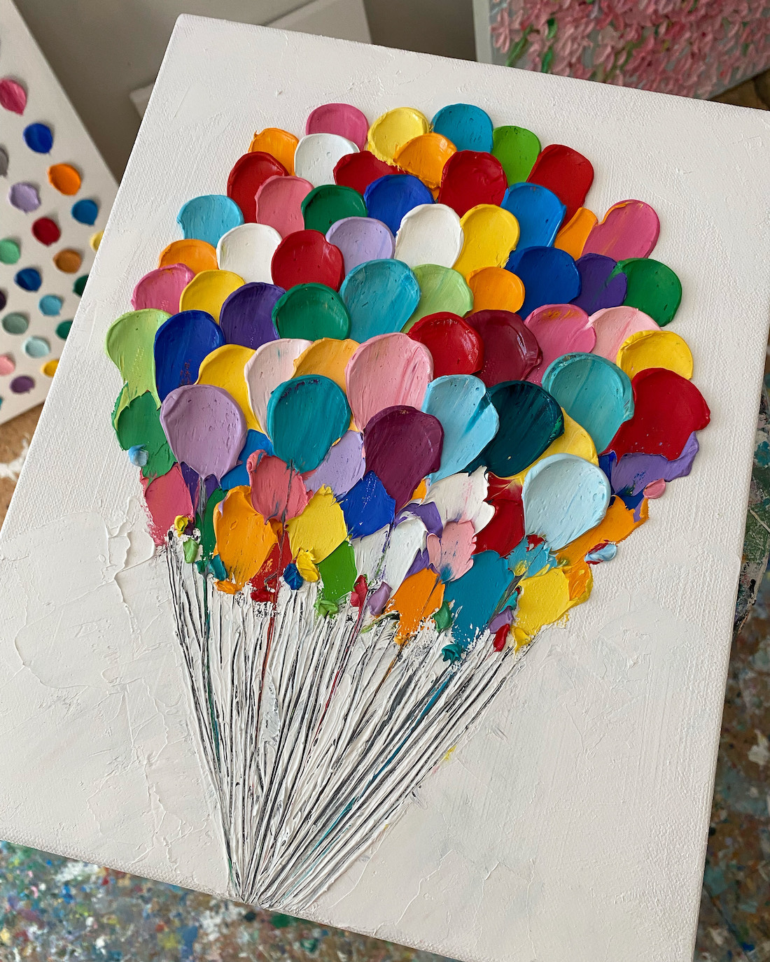 Bunch of balloons in oil painting by Ann Marie Coolick of AM Coolick