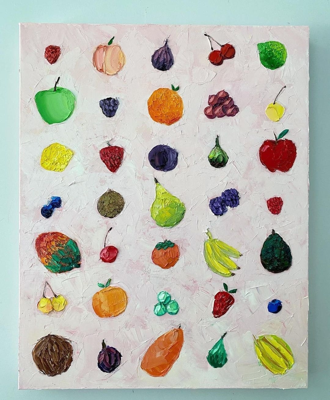 Fruit salad textural art by Ann Marie Coolick of AM Coolick