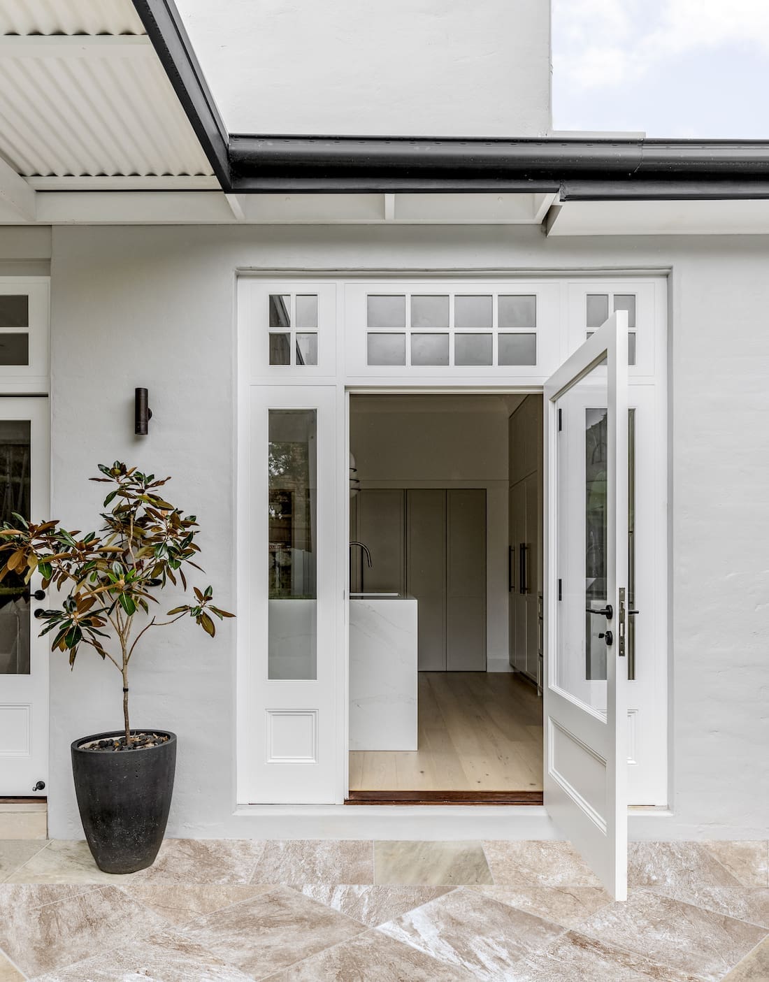 Back door to modern extension