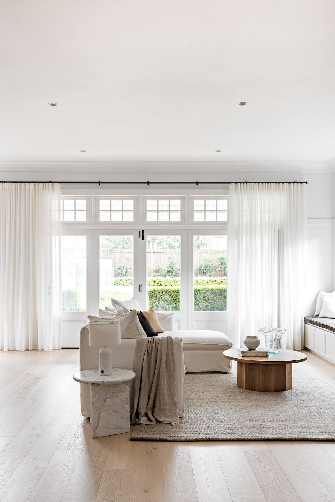 Living room with large windows