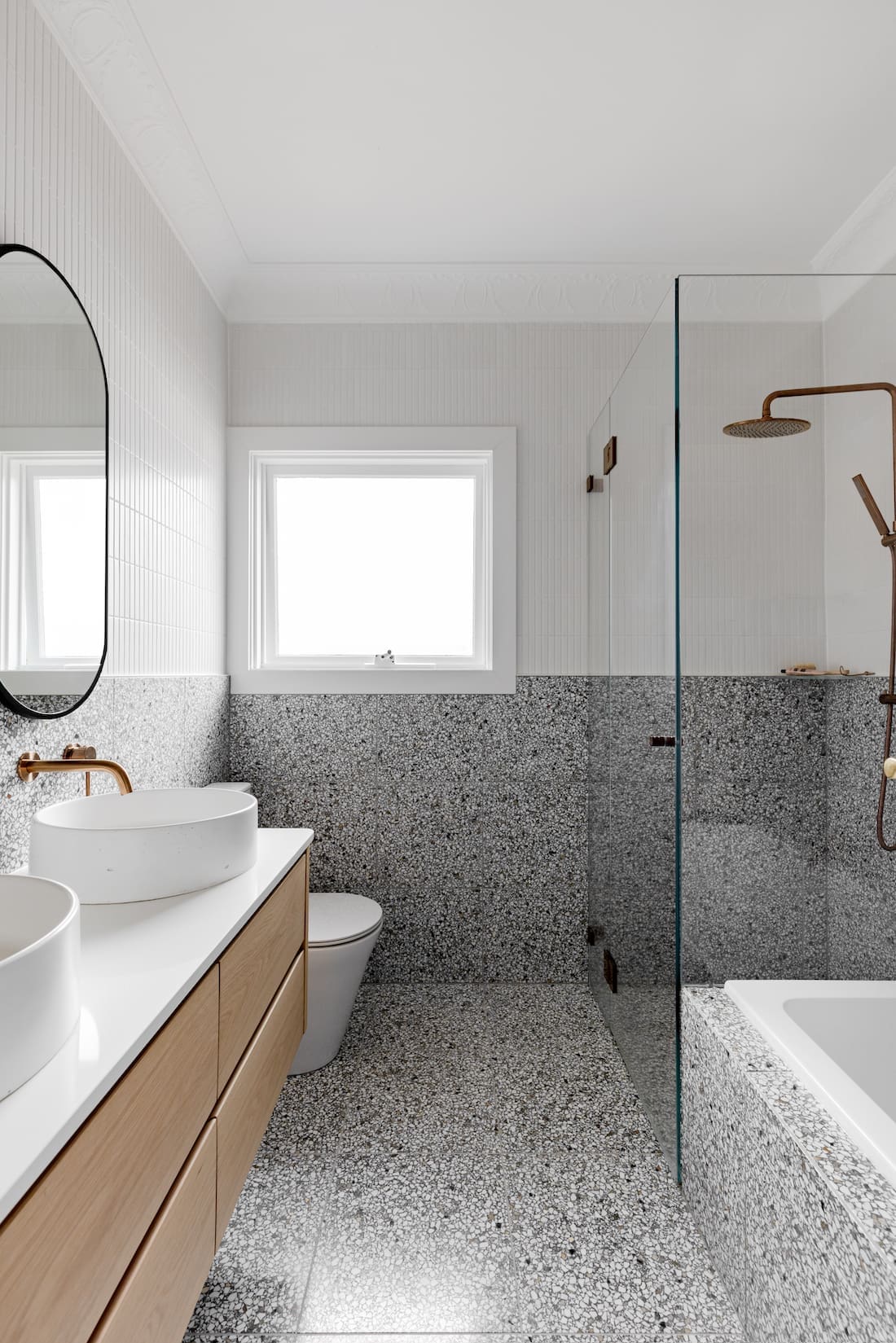 Grey terrazzo bathroom