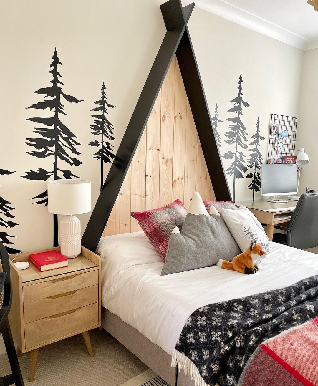 Camping themed boys bedroom