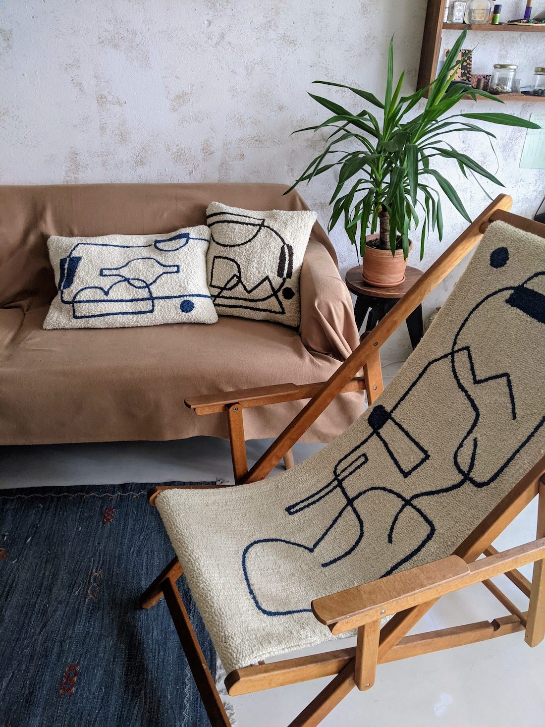 Deck chair and cushions by ito