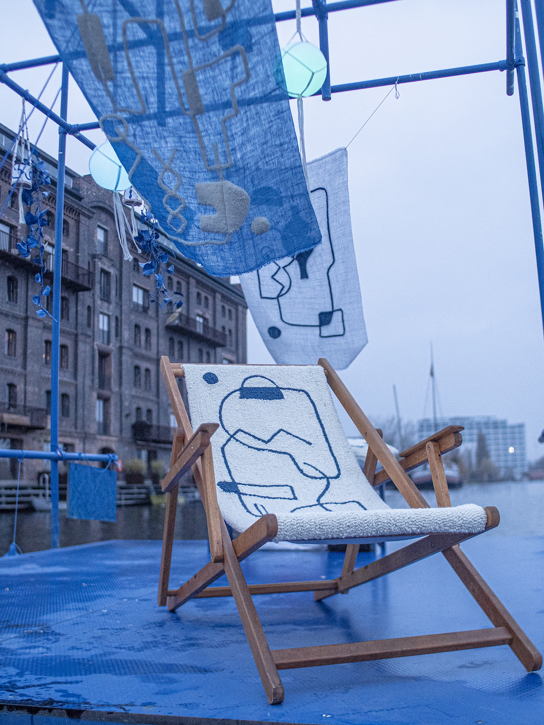 Deck chair and art install by ito