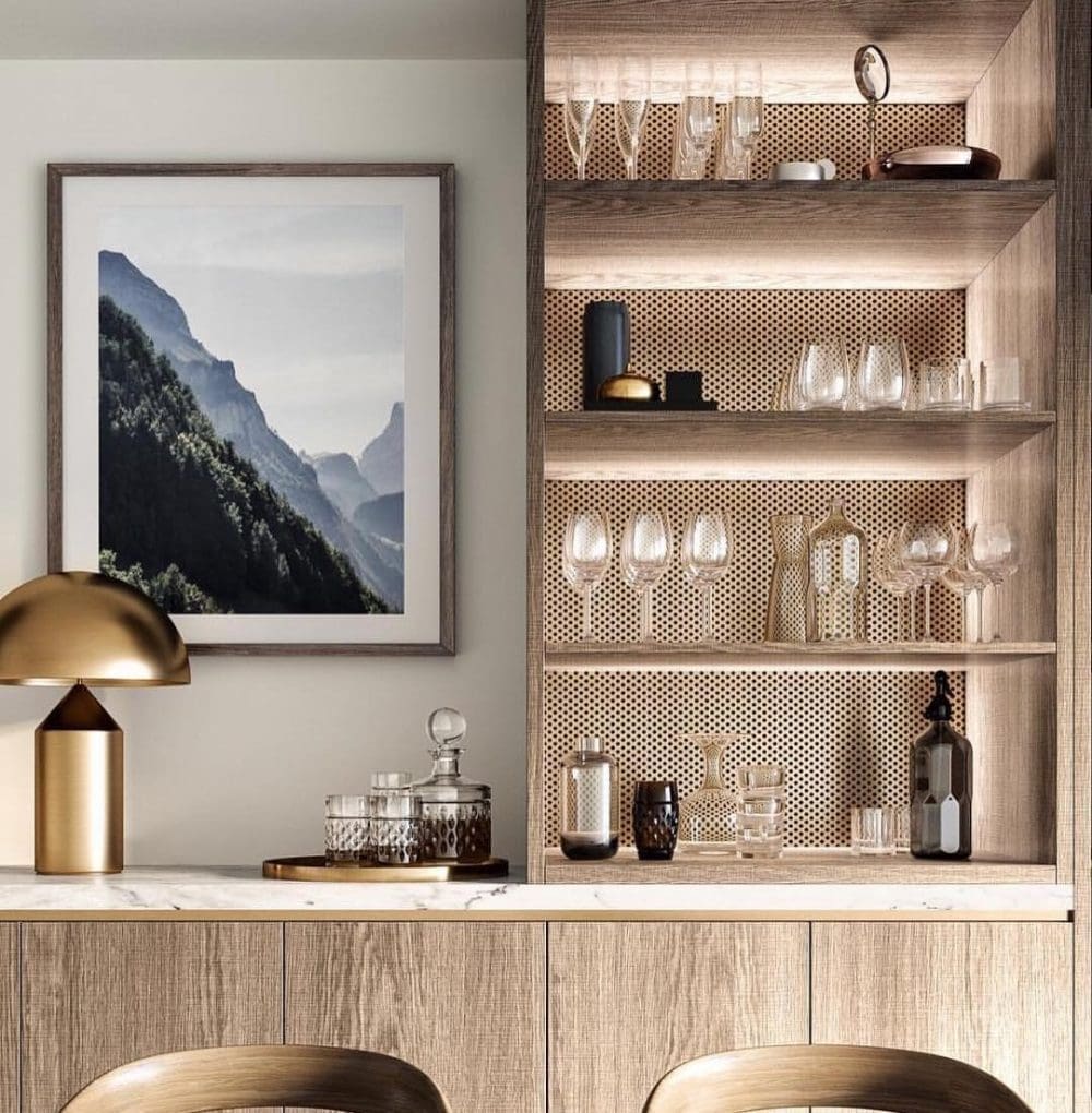 Perforated brass bar storage