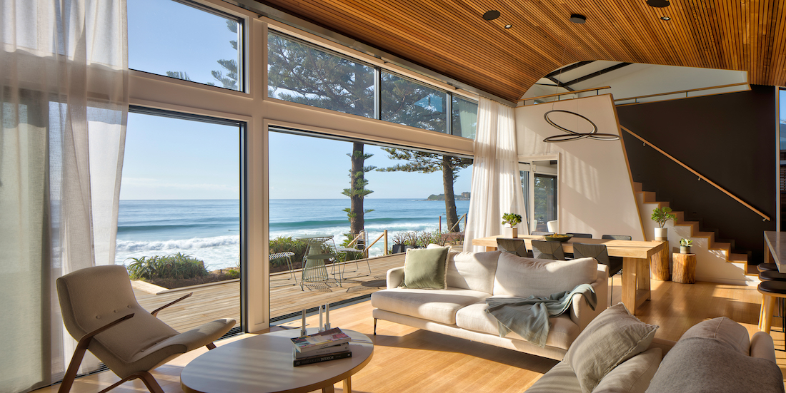coastal living room with ocean views _ award winning coastal home