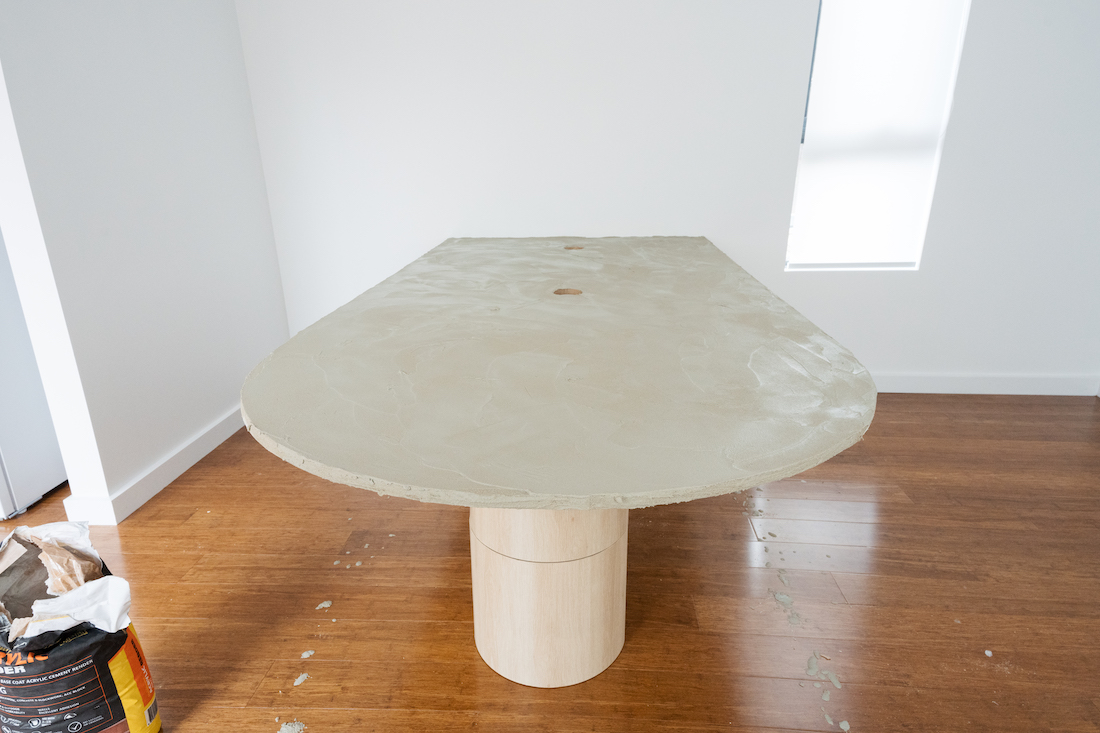 concrete top table DIY