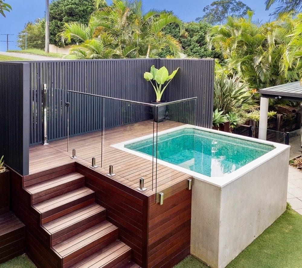 small raised pool _ small backyard ideas