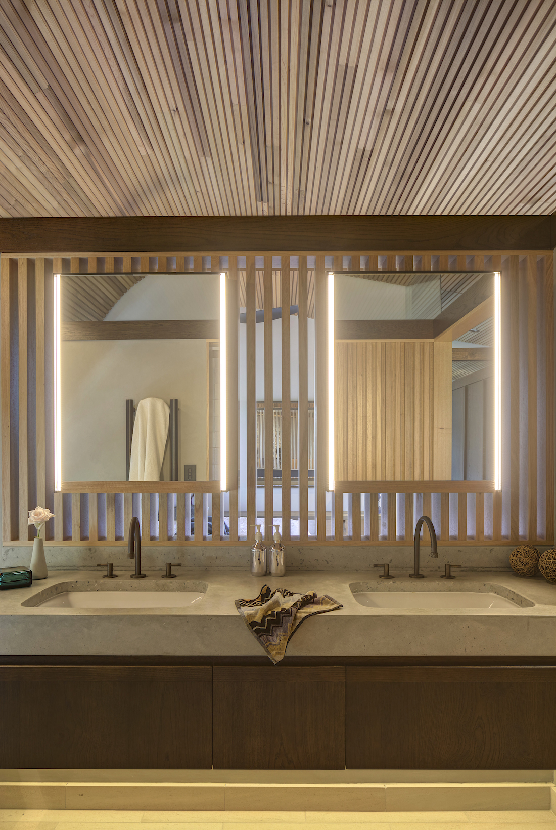 timber bathroom dual vanity