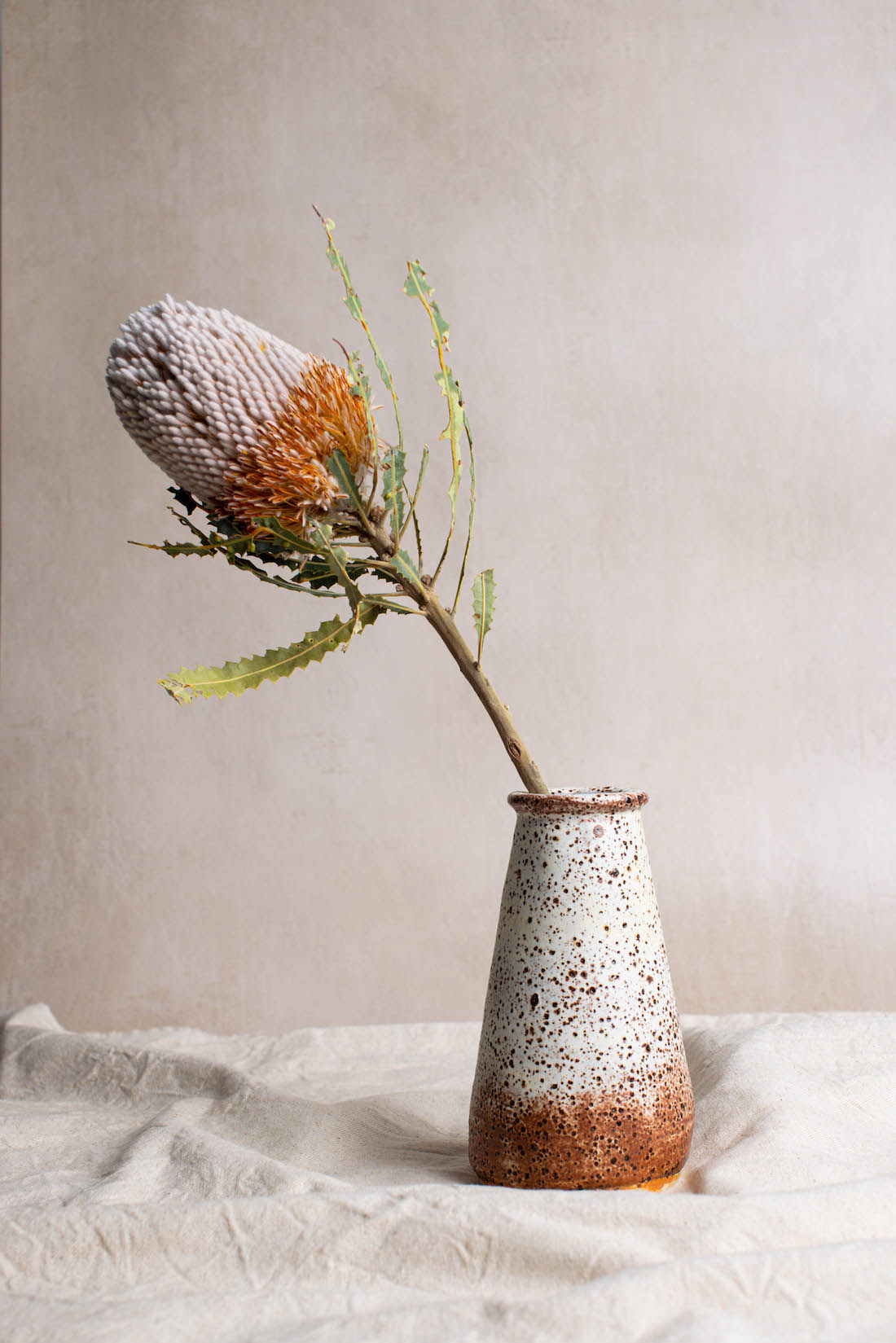 Airr Made Ceramics vase with banksia