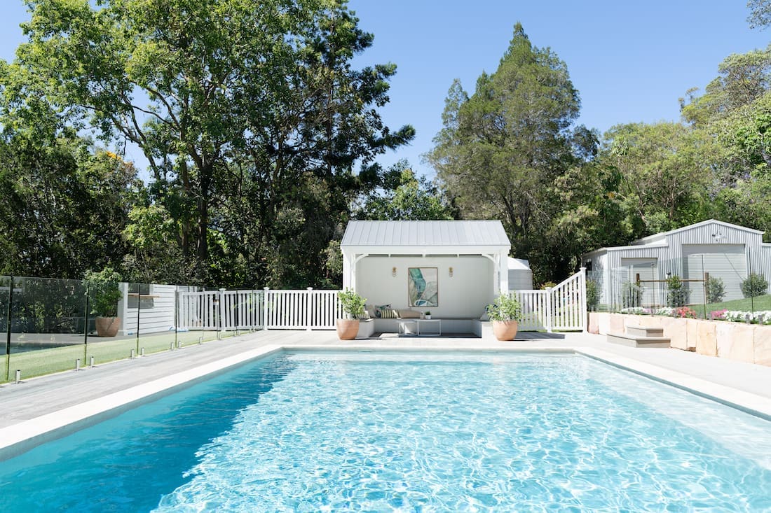 Front Porch Brookfield home - pool with cabana