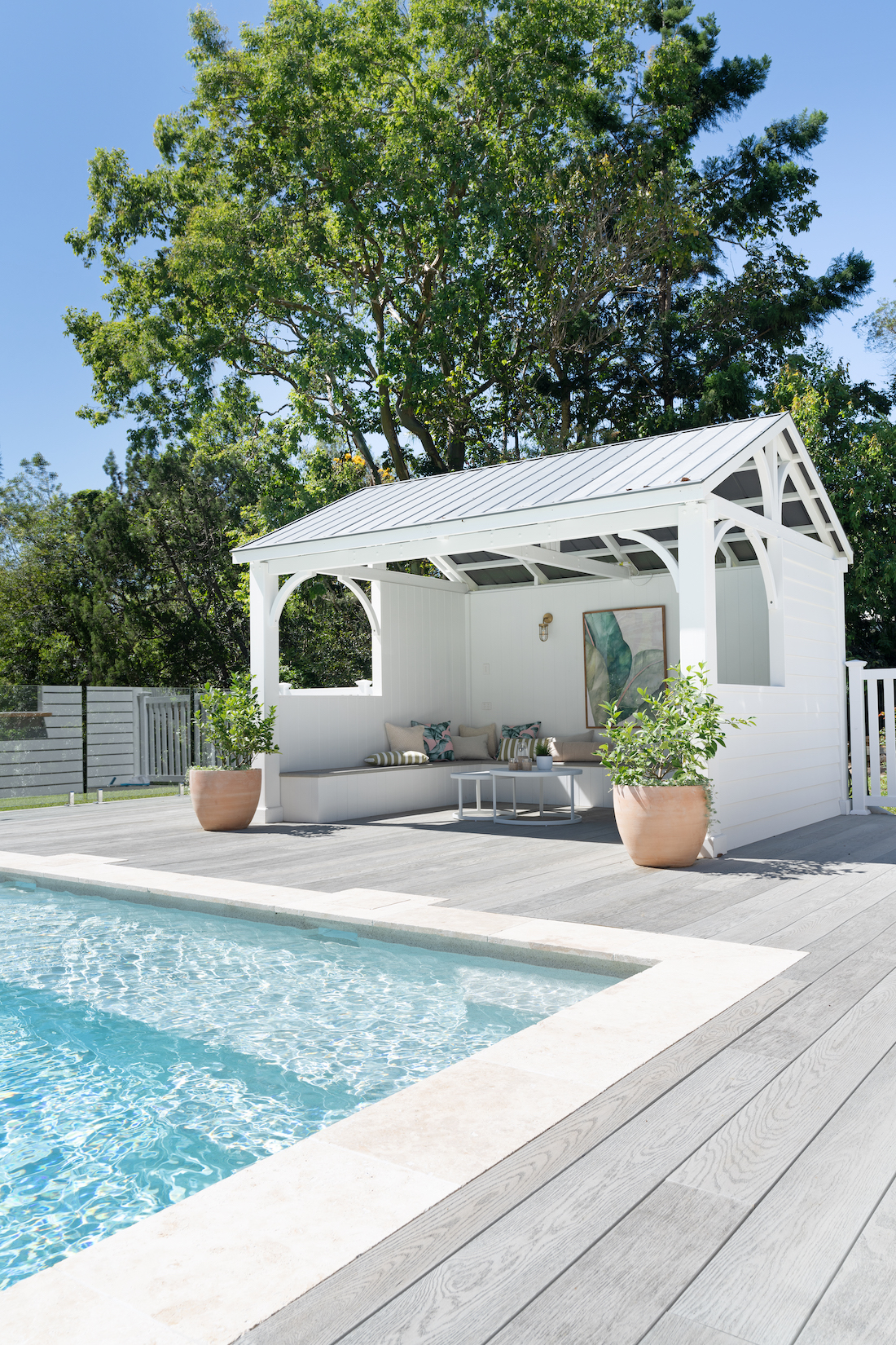 Front Porch Brookfield home - pool cabana