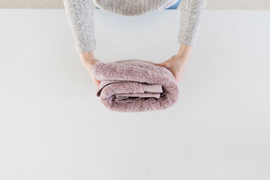 This bath towel fold hides messy edges