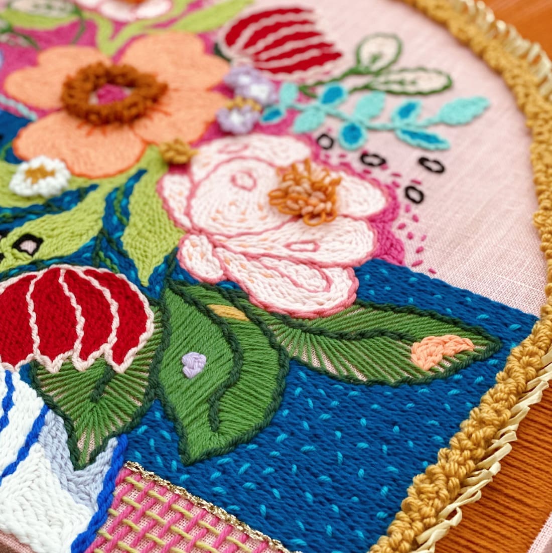 Floral tapestry details from Pi Williams