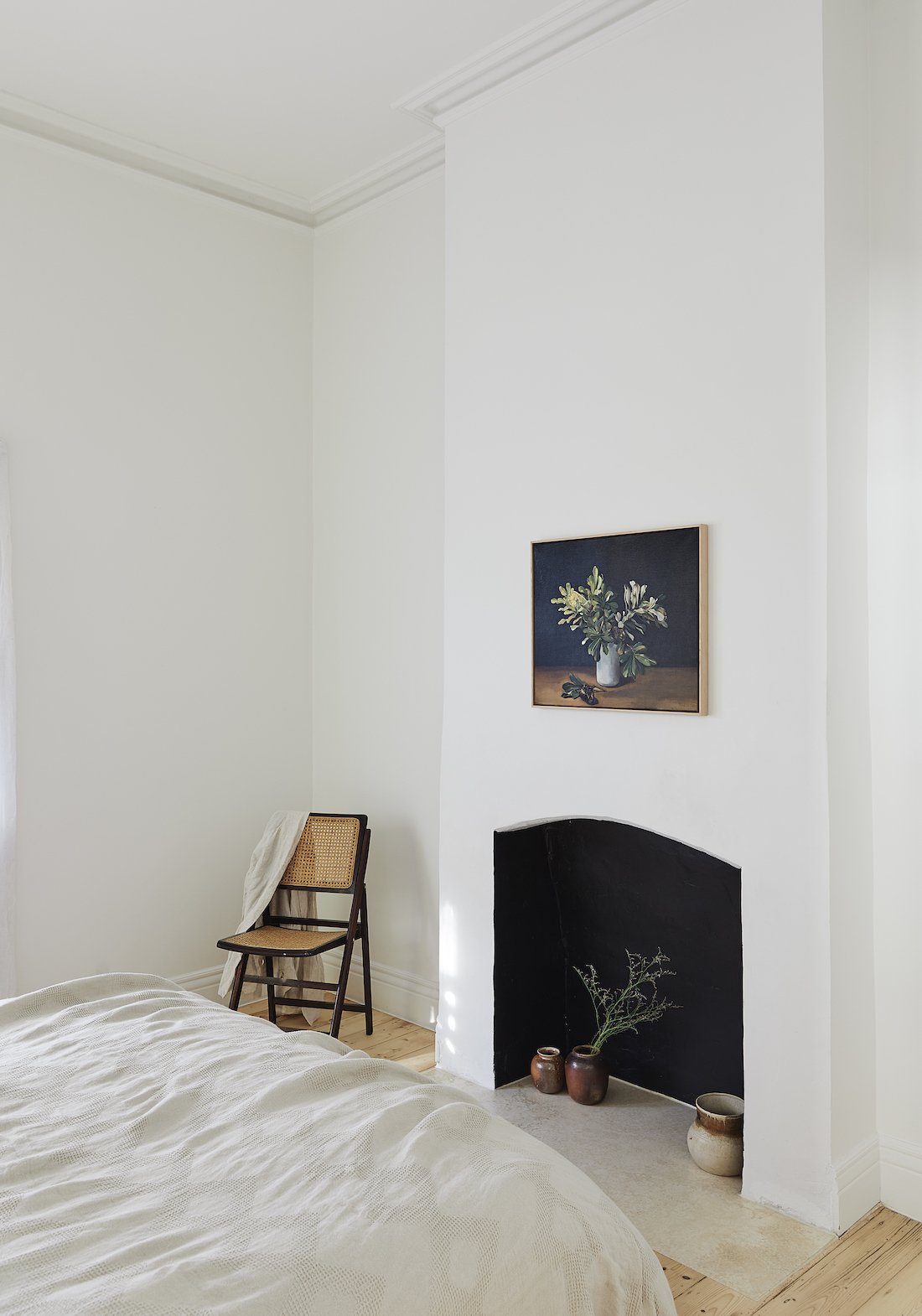 bedroom fireplace _ renovated Edwardian house