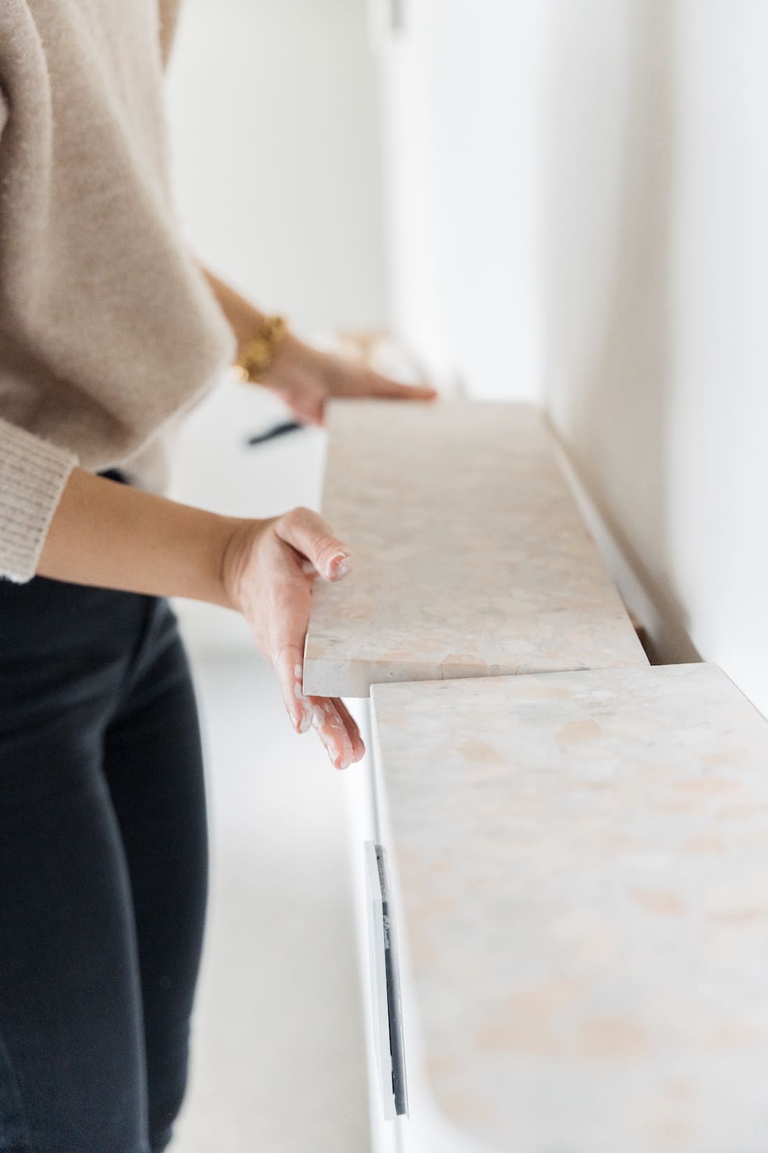 terrazzo wall ledge DIY