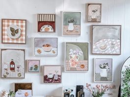 Gallery wall of still life art by Ally S