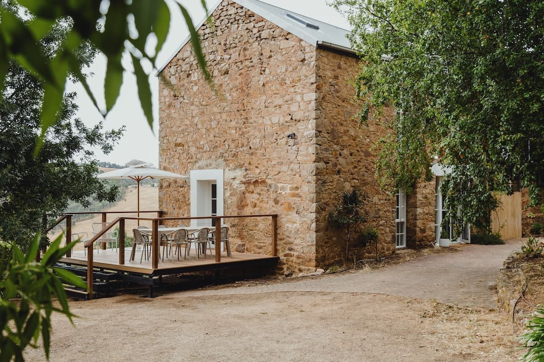 renovated sandstone building exterior