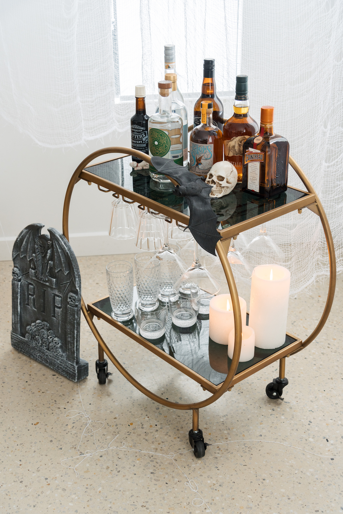 Decorated drinks trolley