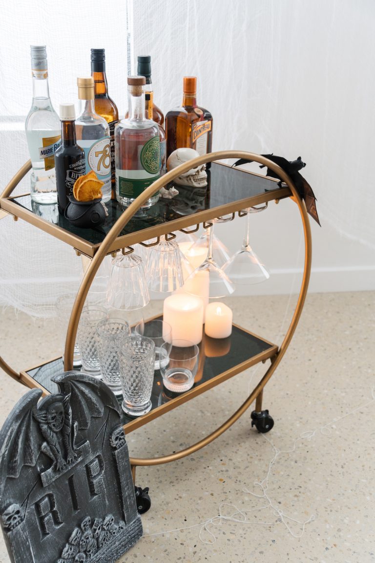 Halloween bar cart