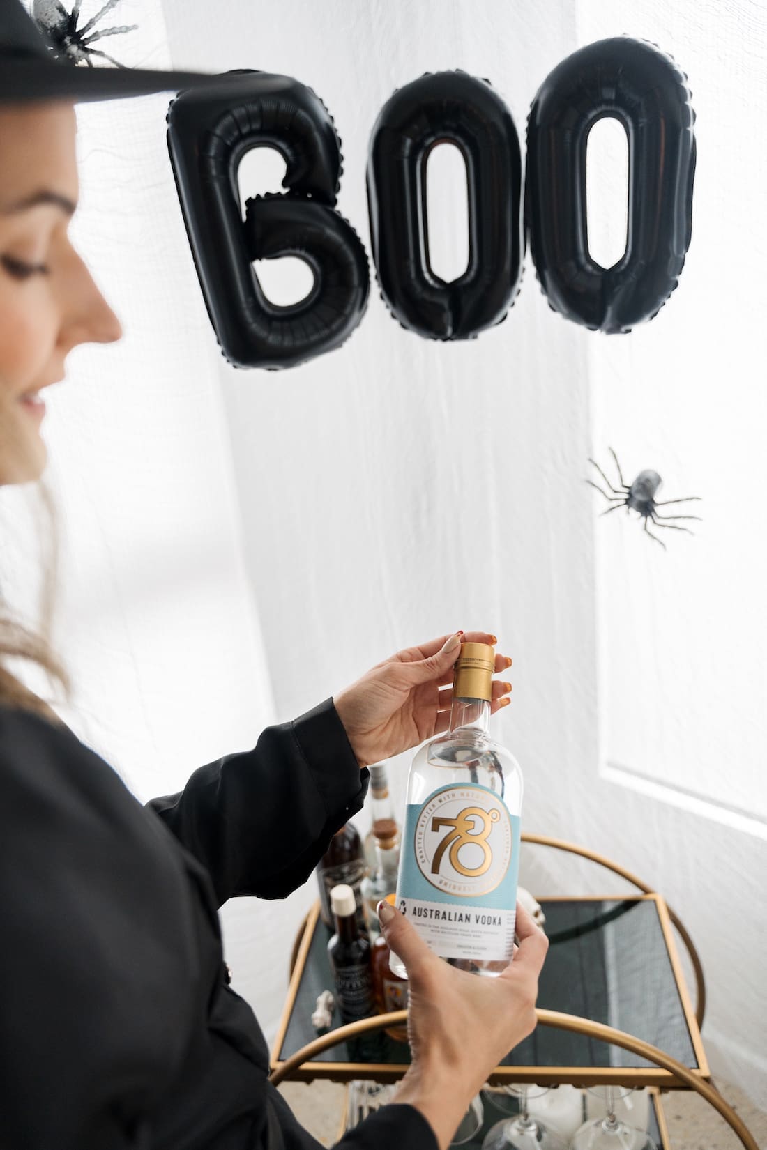 Halloween bar cart styling