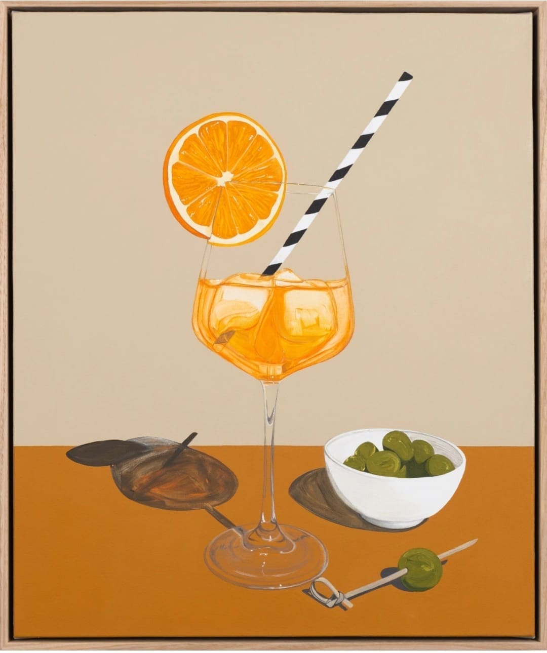 Aperol and olives artwork by Jessie Feitosa