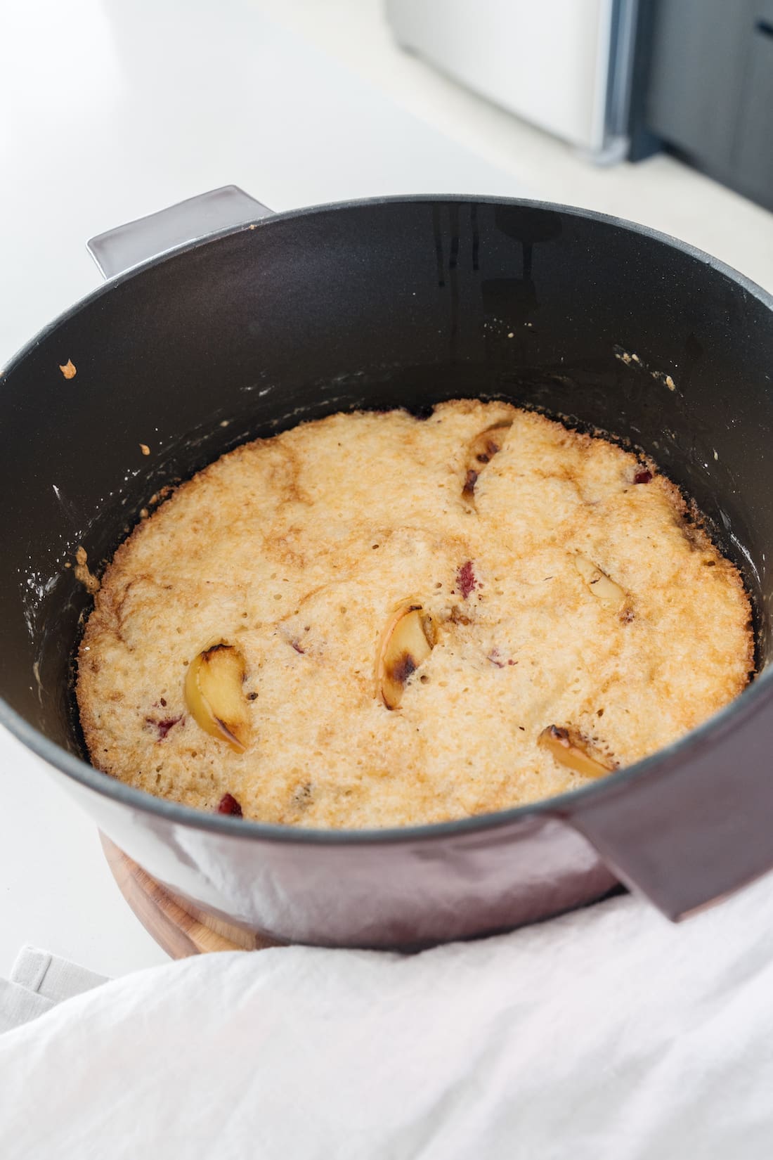 French Oven apple and raspberry cobbler