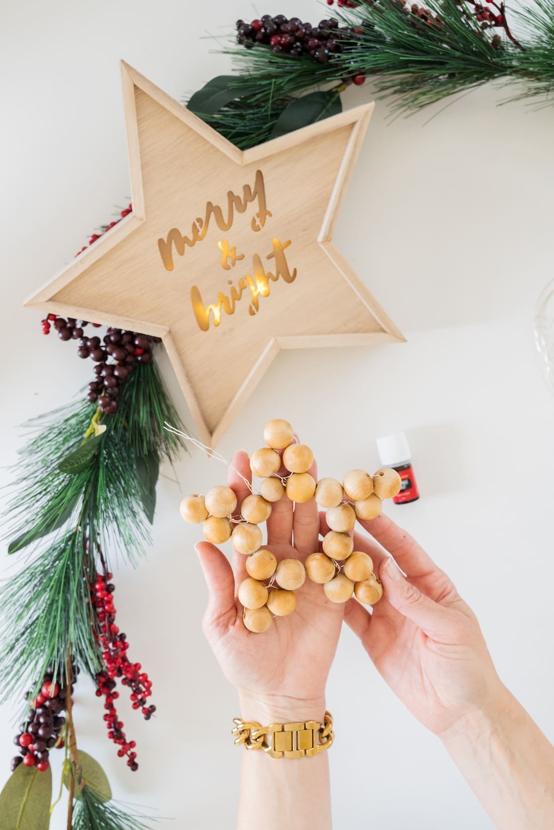 DIY timber bead ornament _ smell like Christmas