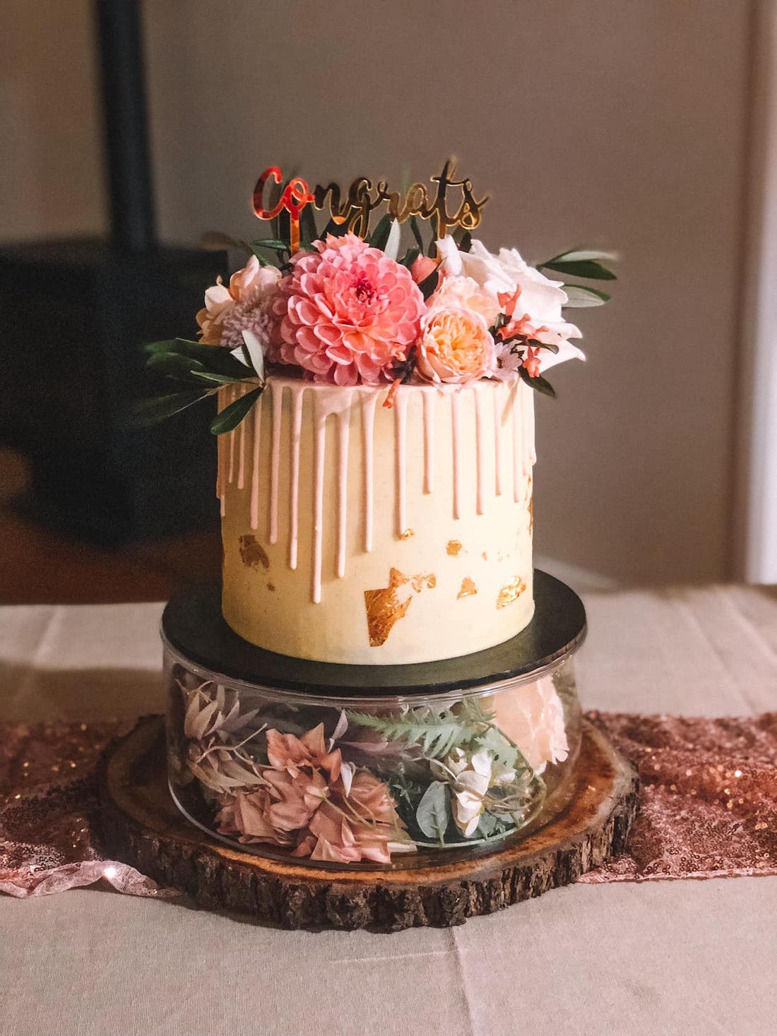 Engagement cake on Kmart fillable cake stand