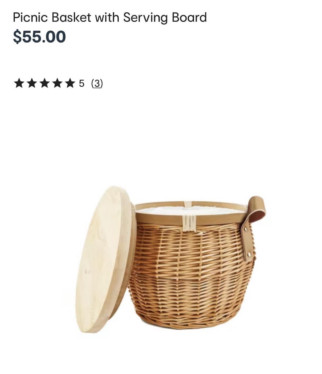 Kmart rattan picnic basket