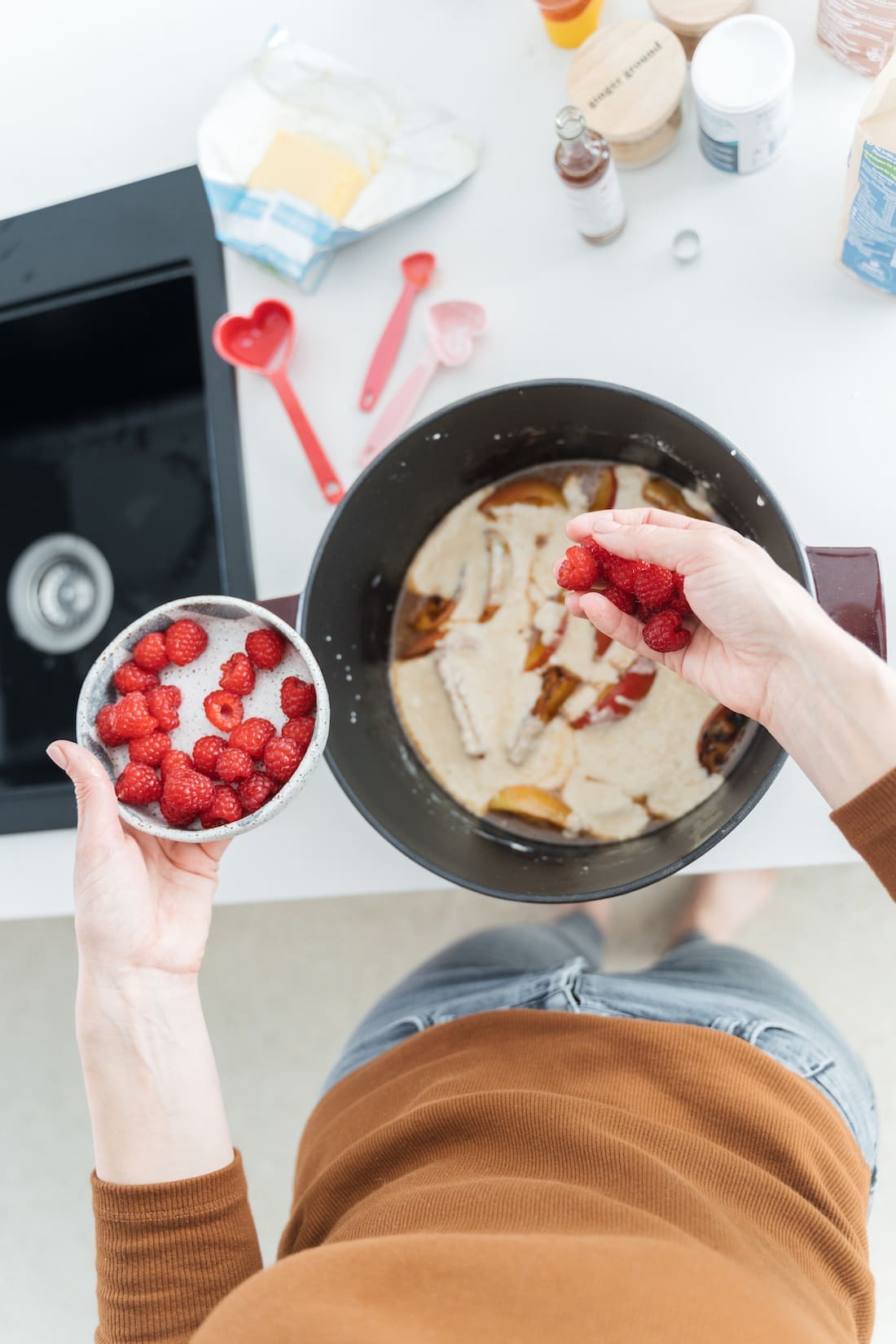 Sprinkle over fresh to make French Oven apple and raspberry cobbler