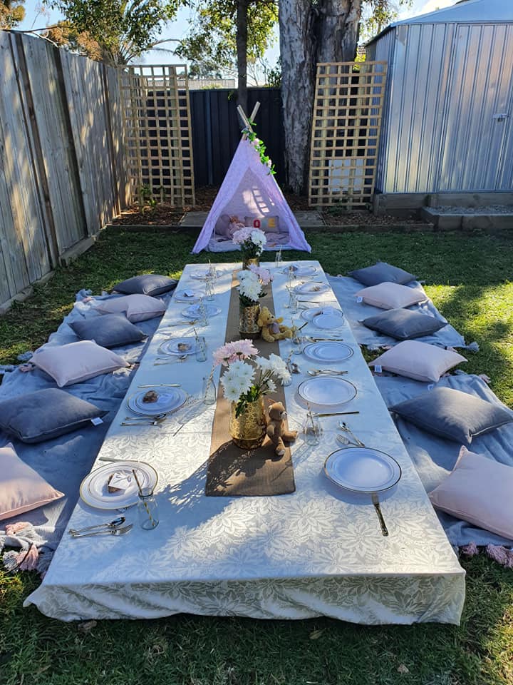 Teepee party set up