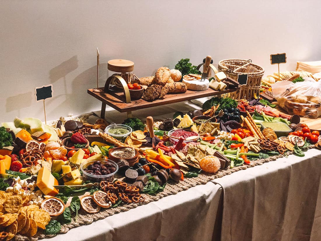 Grazing table at engagement party